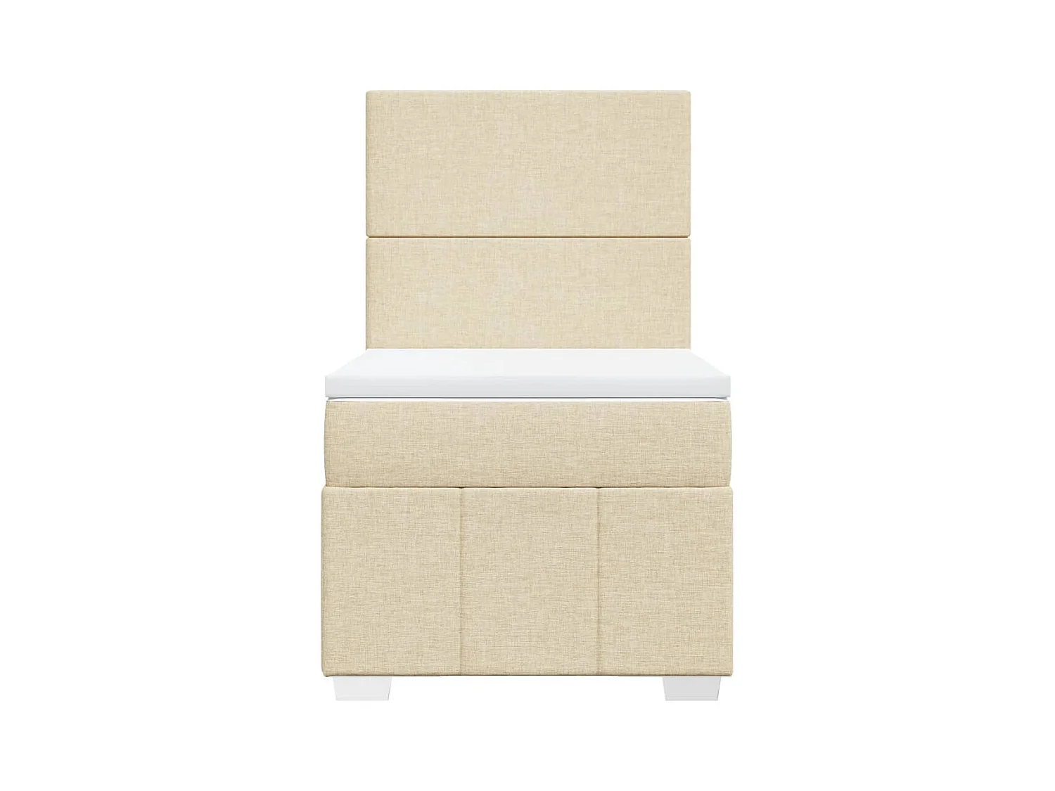 Sommier à lattes de lit avec matelas Crème 90x200 cm Tissu