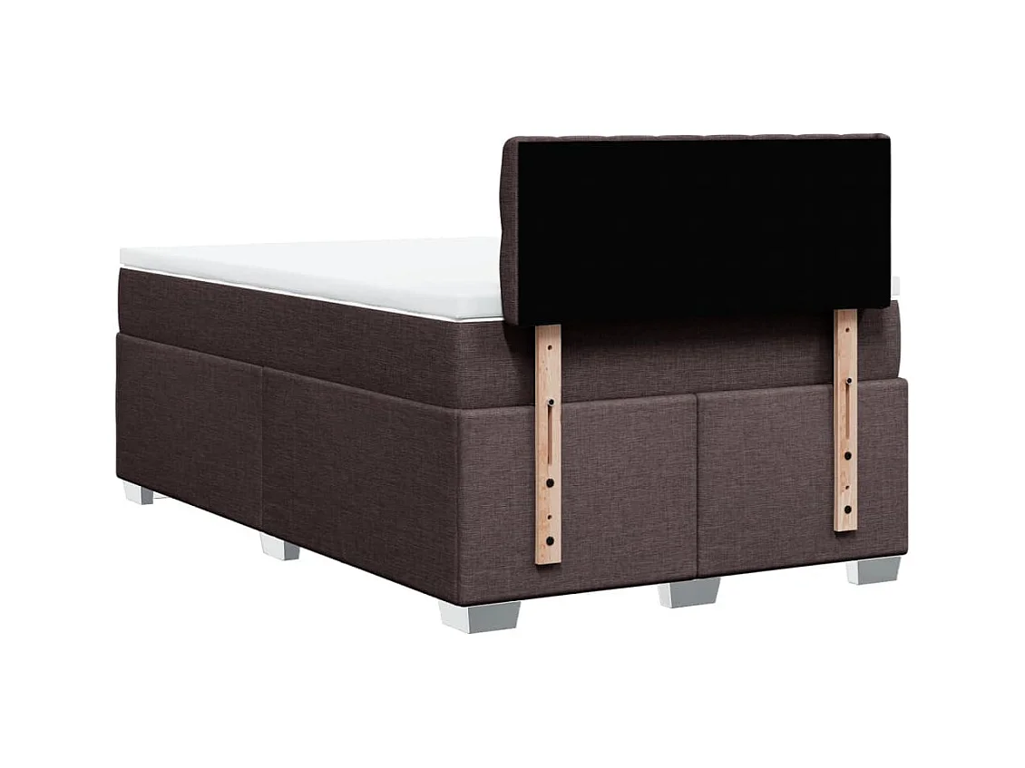 Sommier à lattes de lit et matelas marron foncé 120x190cm tissu