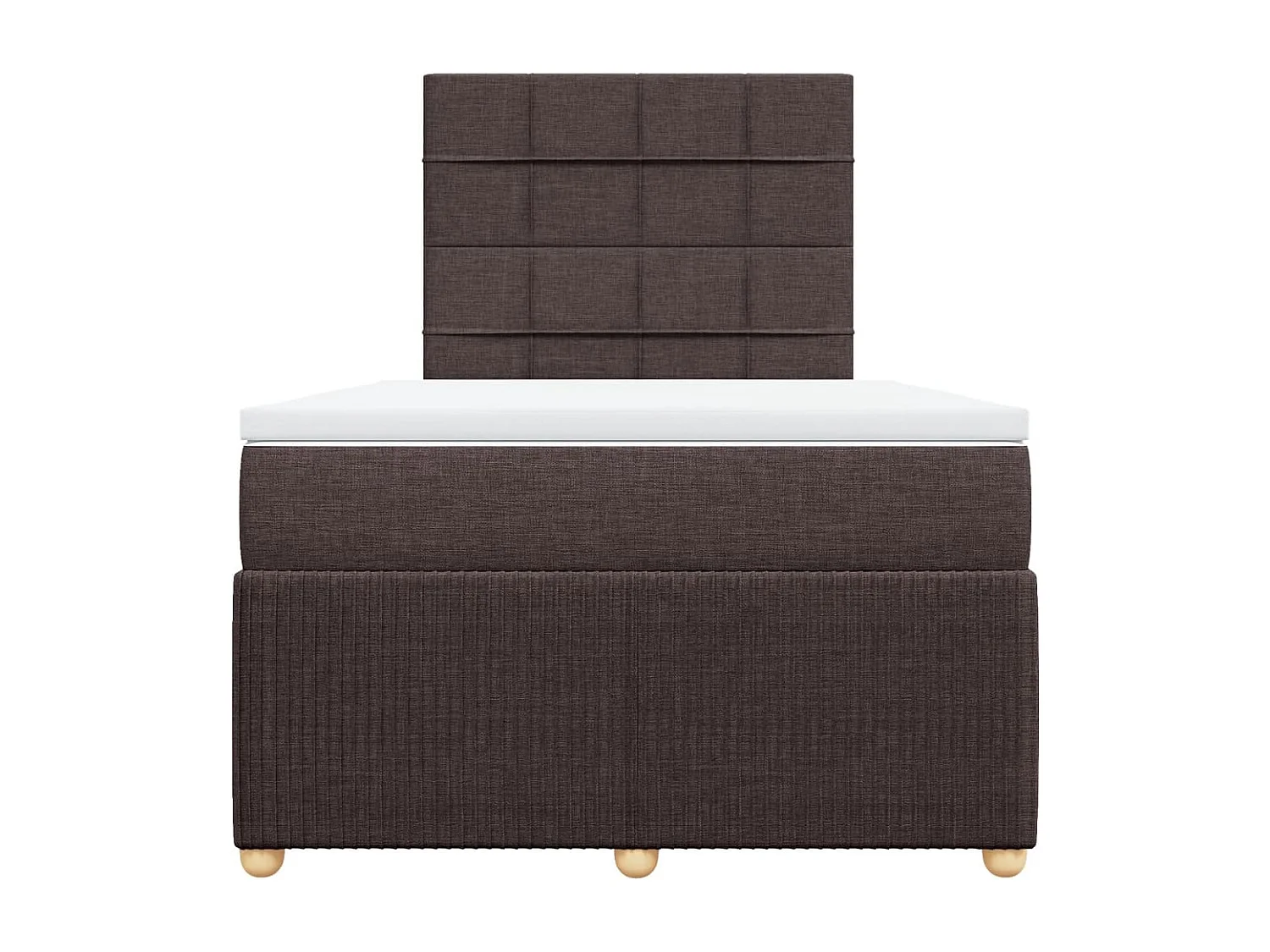 Sommier à lattes de lit et matelas marron foncé 120x190cm tissu