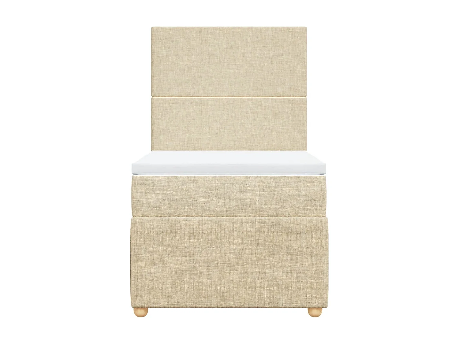 Sommier à lattes de lit avec matelas Crème 90x200 cm Tissu