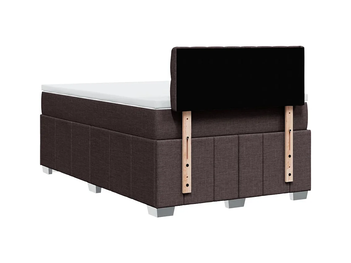 Sommier à lattes de lit et matelas marron foncé 120x190cm tissu