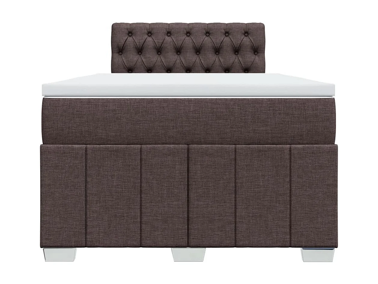 Sommier à lattes de lit et matelas marron foncé 120x190cm tissu