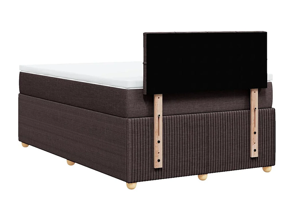 Cama boxspring com colchão 120x190 cm tecido castanho-escuro