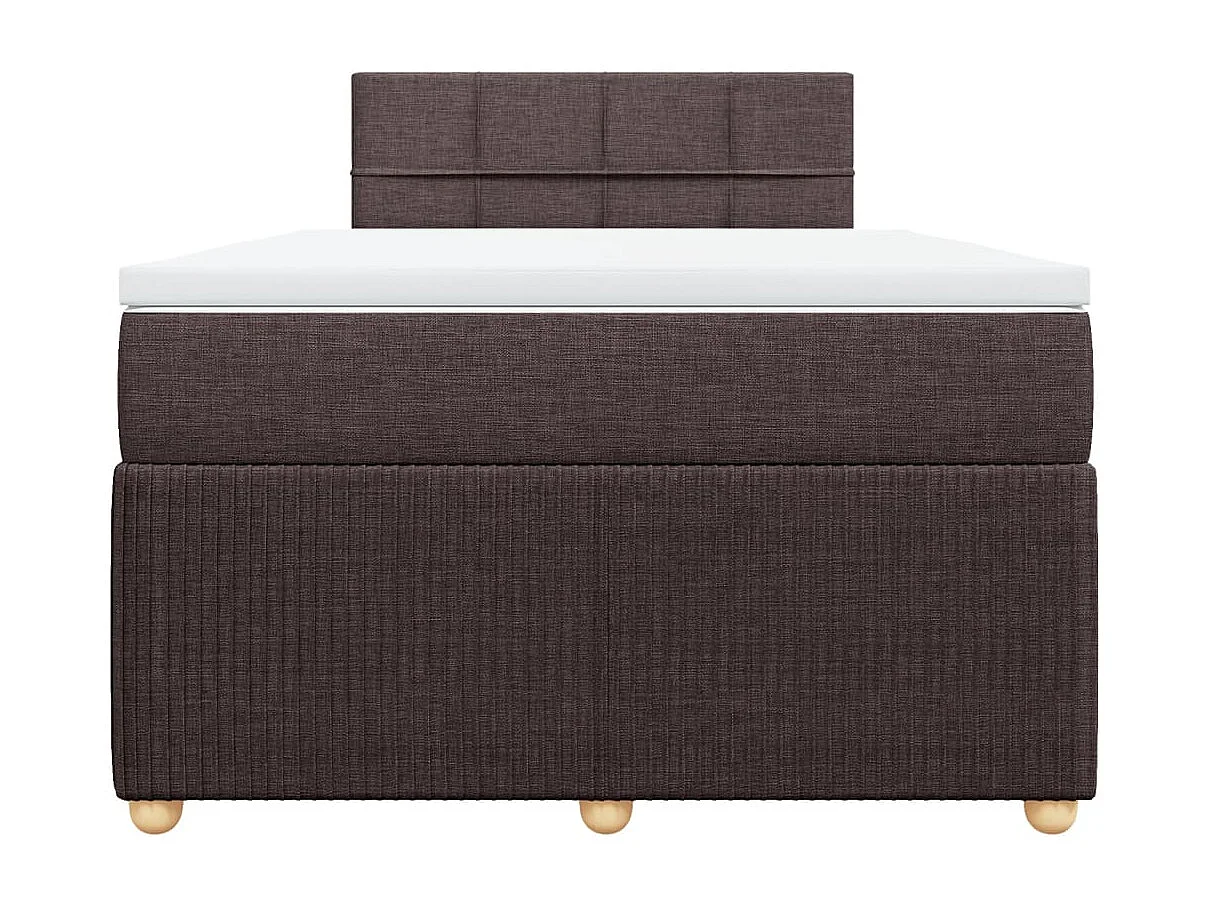 Sommier à lattes de lit et matelas marron foncé 120x190cm tissu