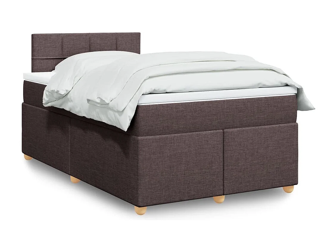 Cama boxspring com colchão 120x190 cm tecido castanho-escuro