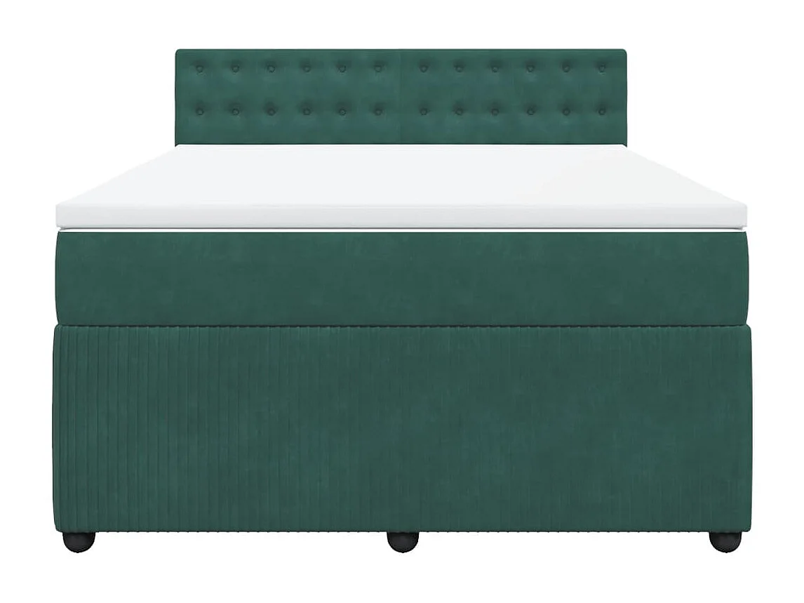 Sommier à lattes de lit et matelas Vert foncé 140x200cm Velours