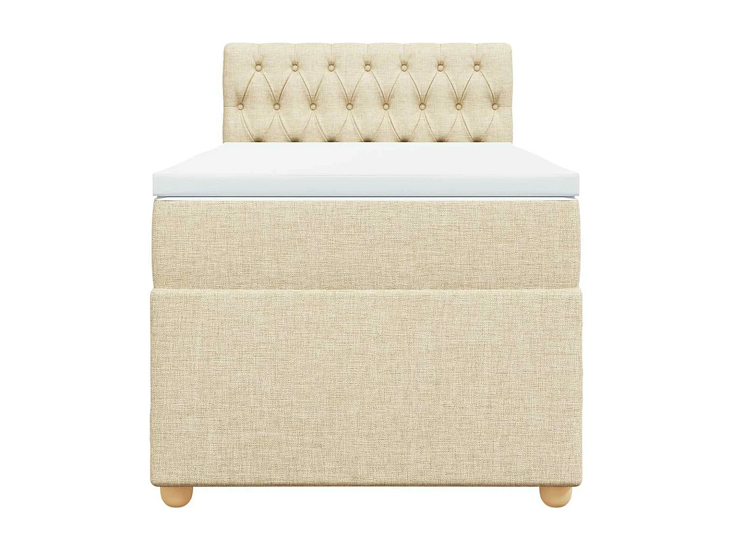 Sommier à lattes de lit avec matelas Crème 80x200 cm Tissu