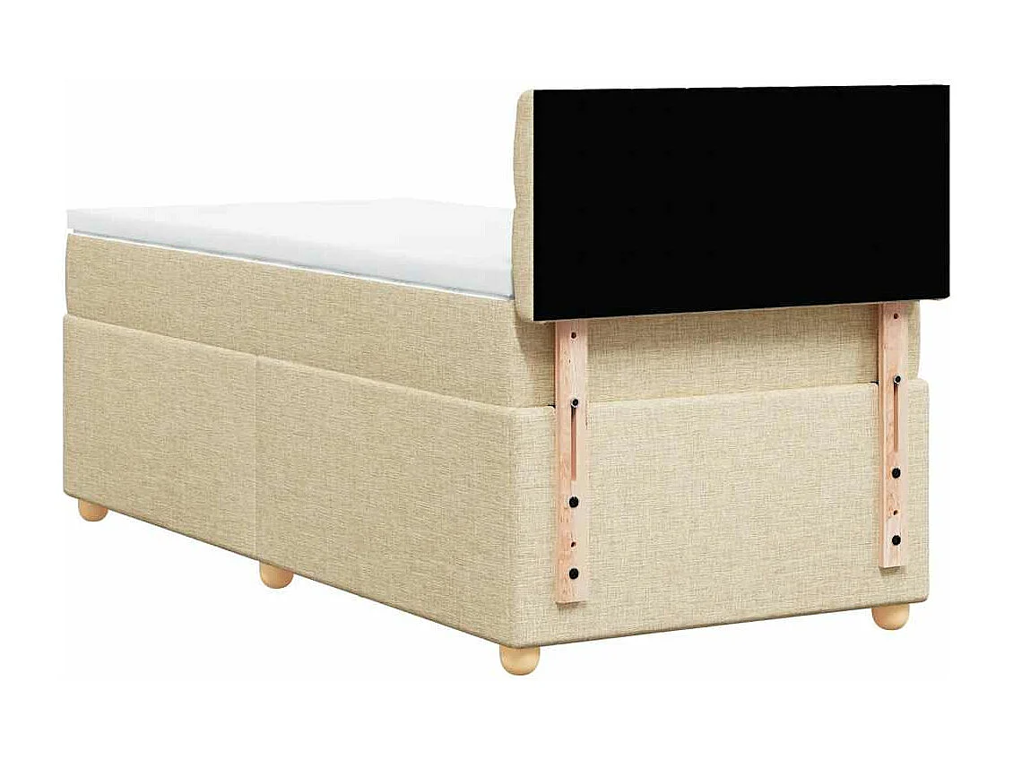 Sommier à lattes de lit avec matelas Crème 80x200 cm Tissu