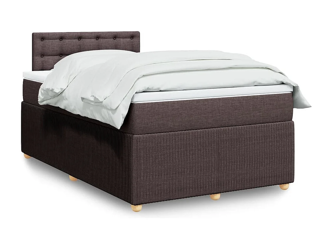 Sommier à lattes de lit et matelas marron foncé 120x190cm tissu