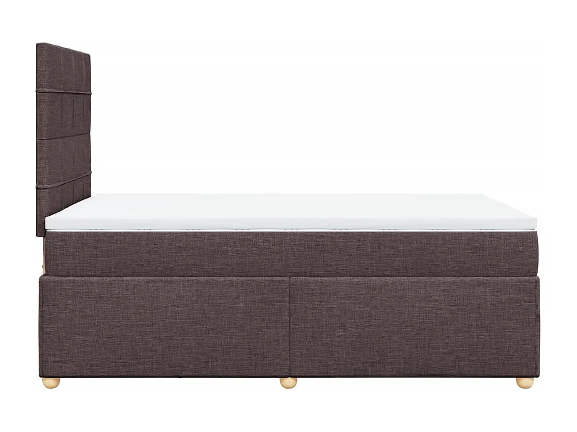 Cama boxspring com colchão 120x190 cm tecido castanho-escuro
