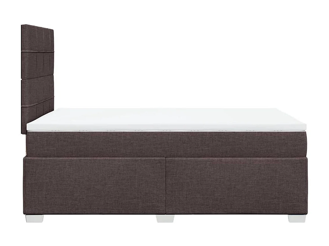 Cama boxspring com colchão 120x190 cm tecido castanho-escuro