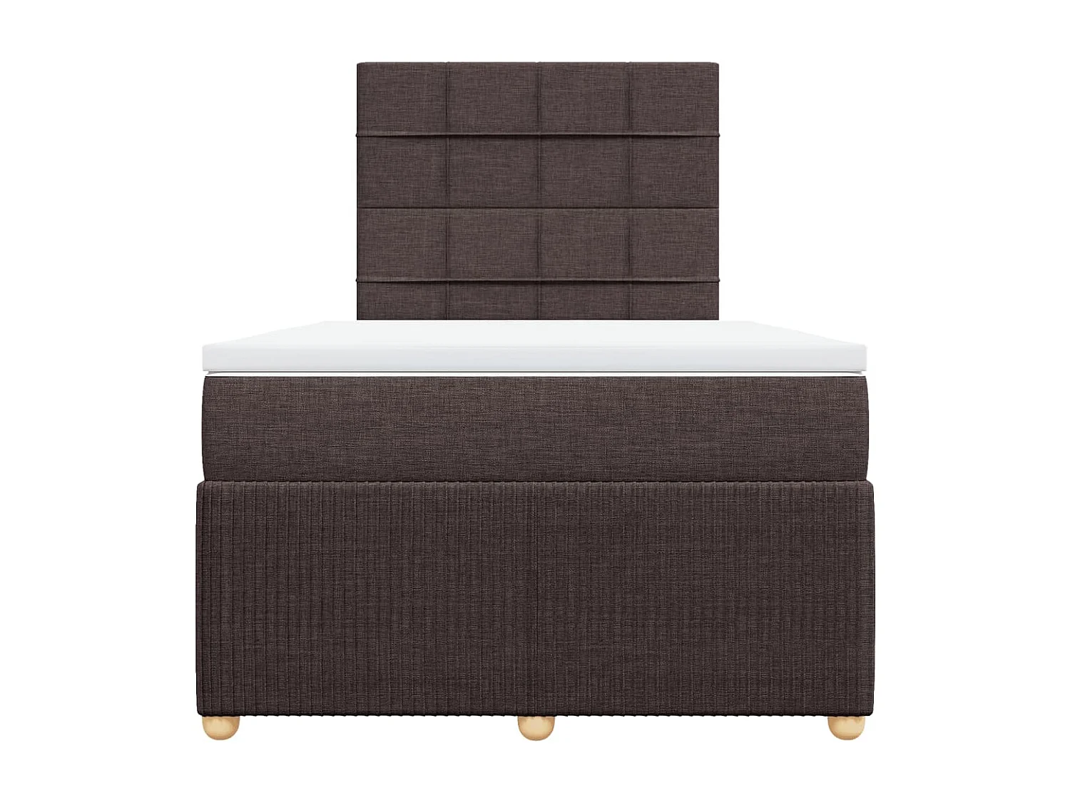 Sommier à lattes de lit et matelas marron foncé 120x190cm tissu