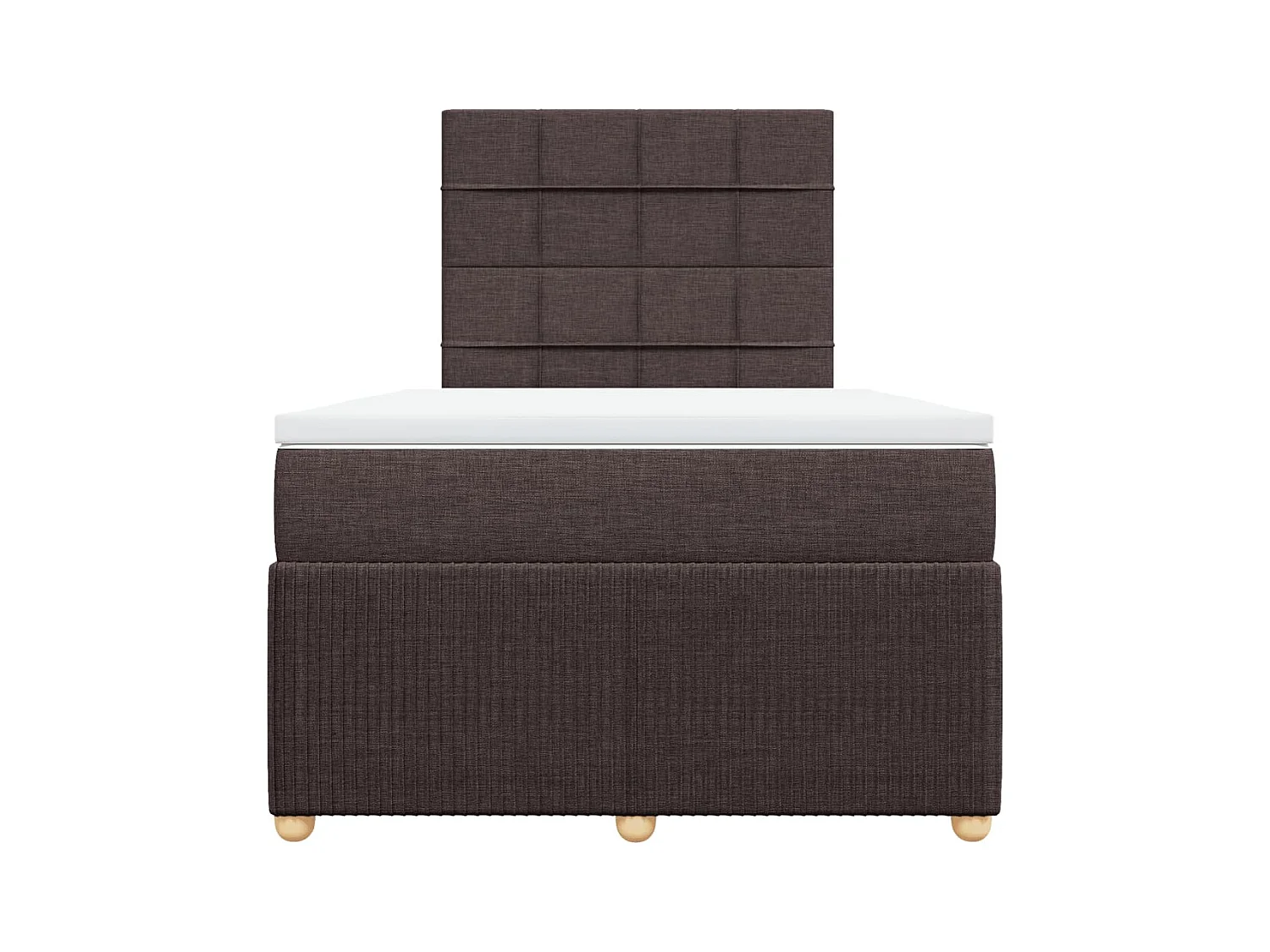 Cama boxspring com colchão 120x190 cm tecido castanho-escuro