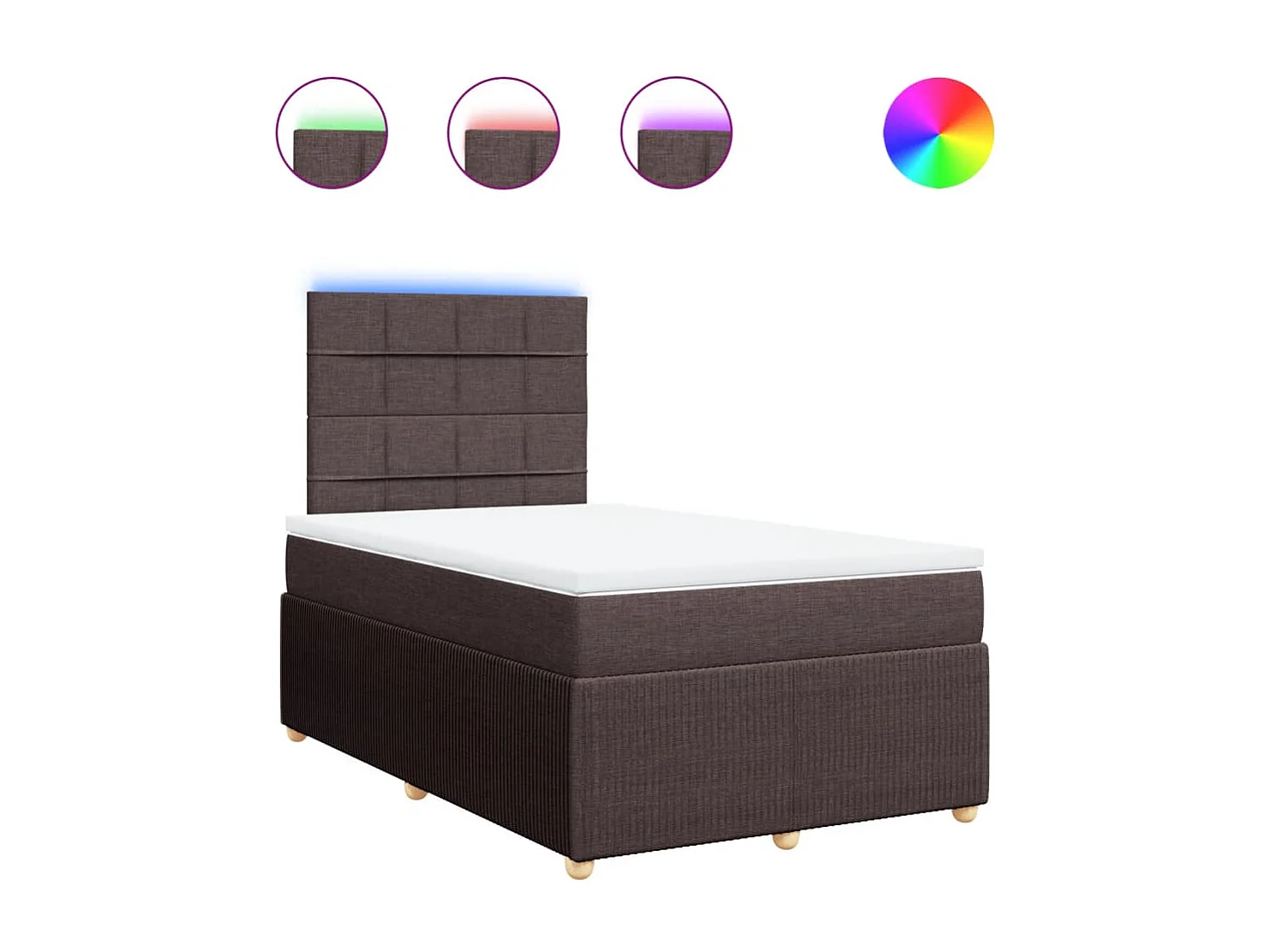 Cama boxspring com colchão 120x190 cm tecido castanho-escuro