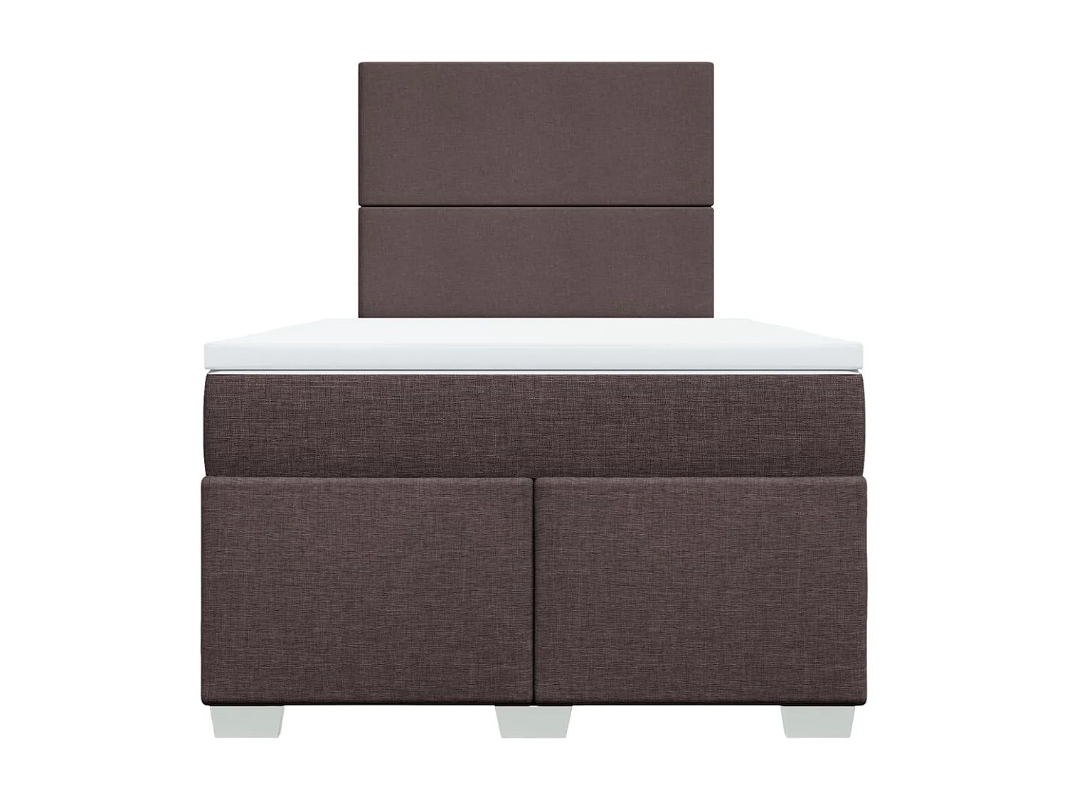 Cama boxspring com colchão 120x190 cm tecido castanho-escuro