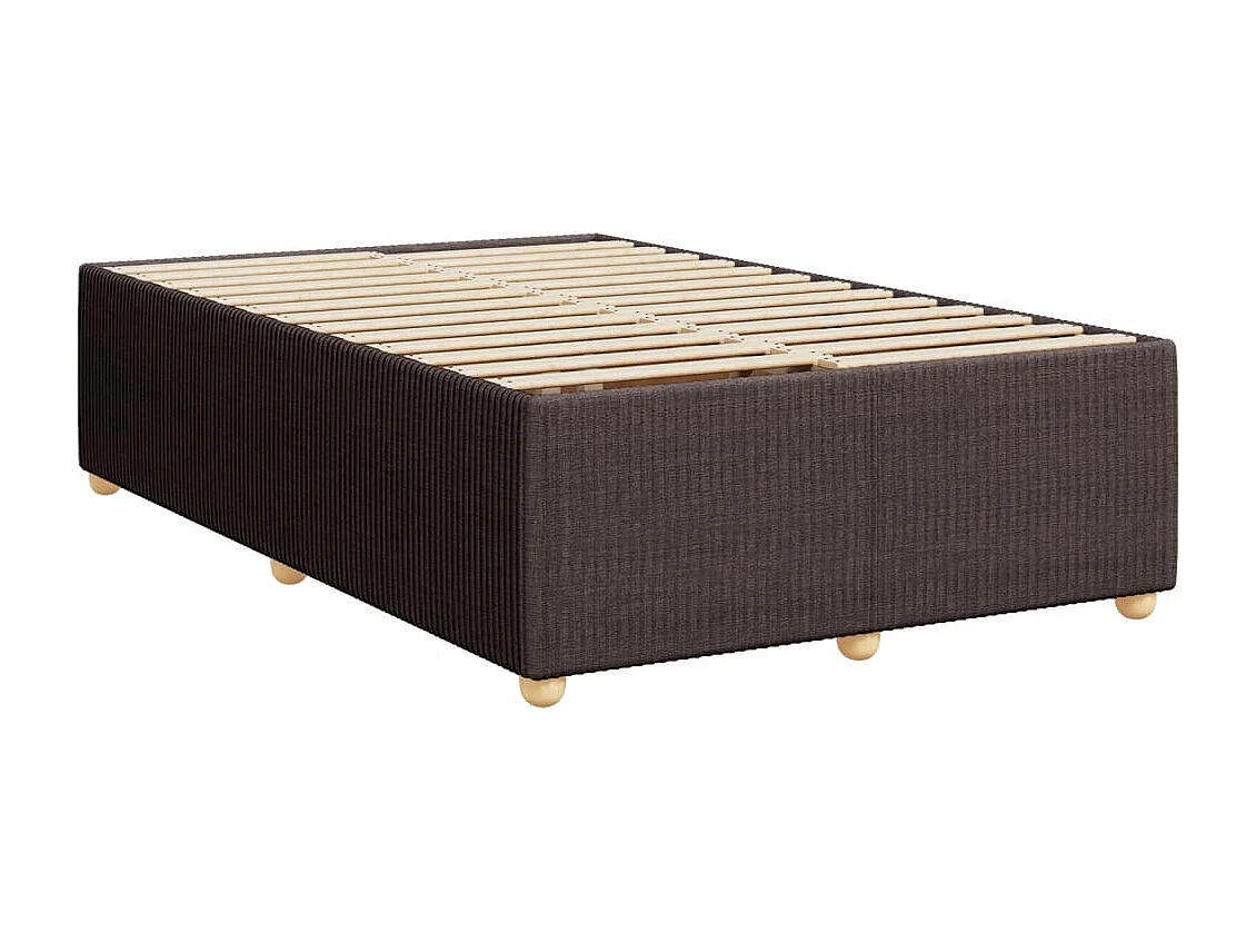Cama box spring con colchón tela marrón oscuro 120x190 cm