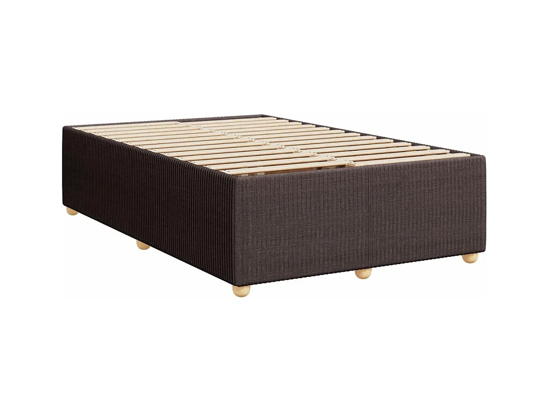 Sommier à lattes de lit et matelas marron foncé 120x190cm tissu