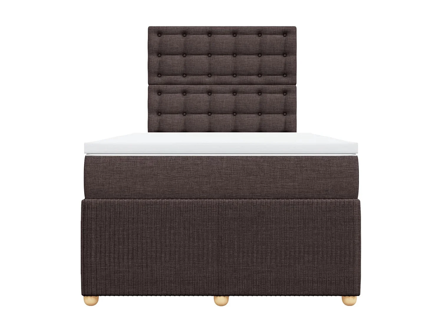Sommier à lattes de lit et matelas marron foncé 120x190cm tissu