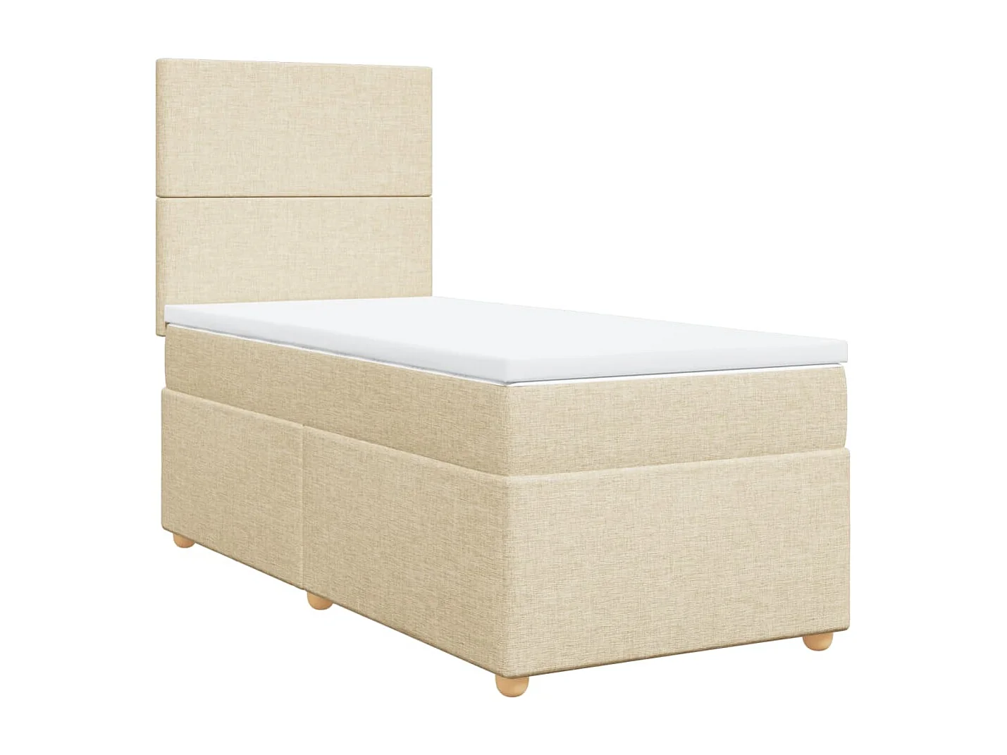Sommier à lattes de lit avec matelas Crème 90x200 cm Tissu