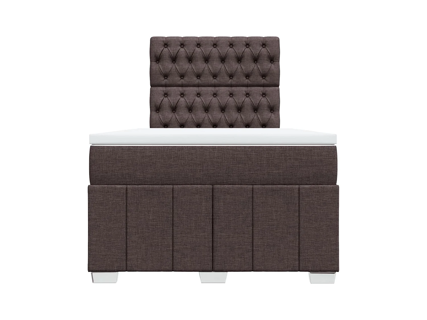 Cama boxspring com colchão 120x190 cm tecido castanho-escuro