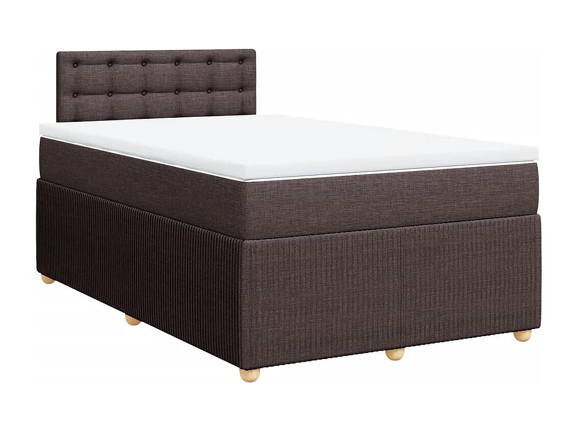 Cama boxspring com colchão 120x190 cm tecido castanho-escuro