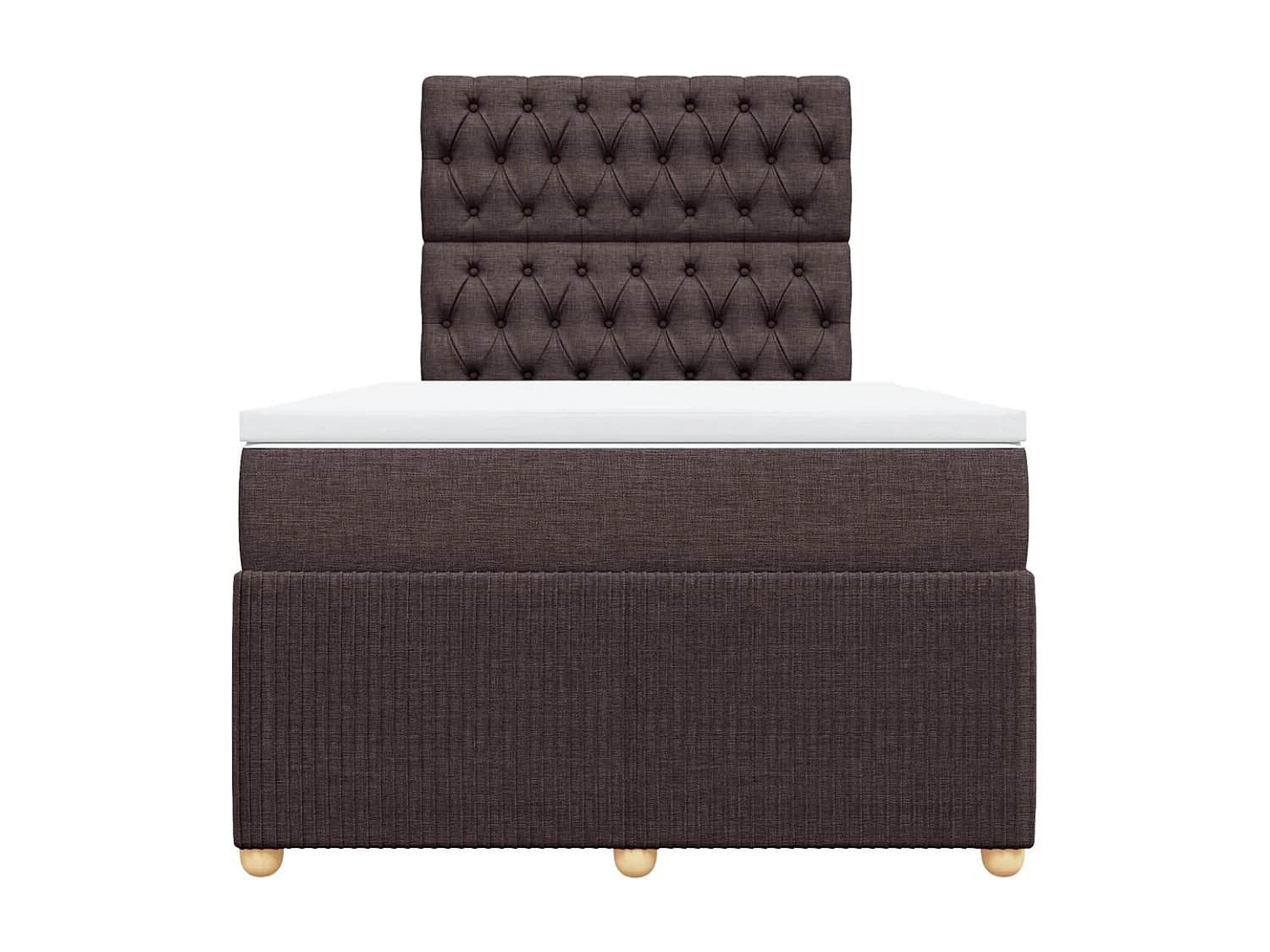 Sommier à lattes de lit et matelas marron foncé 120x190cm tissu