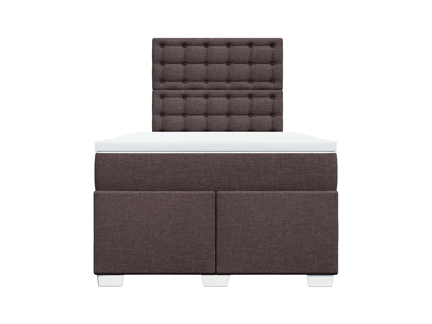 Cama boxspring com colchão 120x190 cm tecido castanho-escuro