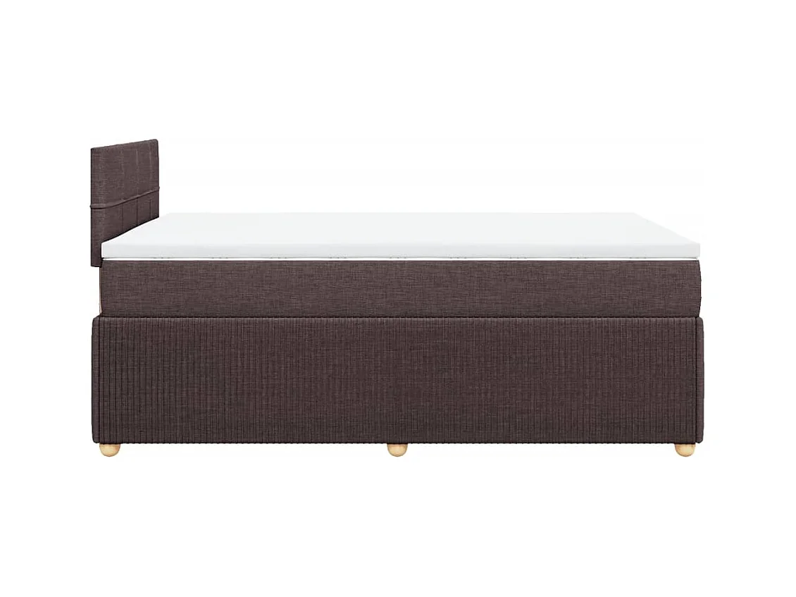 Cama boxspring com colchão 120x190 cm tecido castanho-escuro