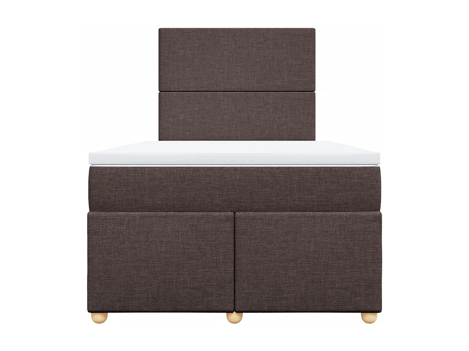 Cama box spring con colchón tela marrón oscuro 120x190 cm