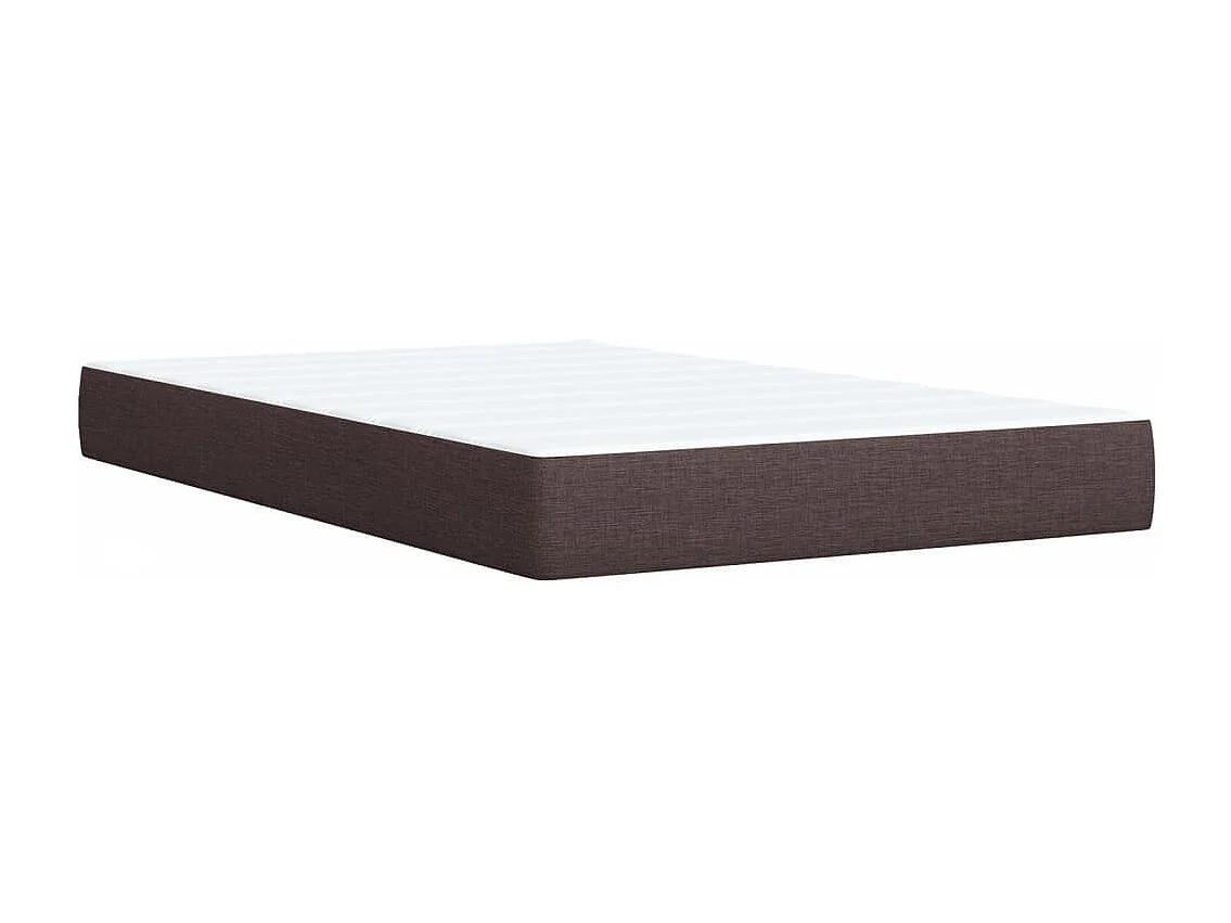 Cama box spring con colchón tela marrón oscuro 120x190 cm