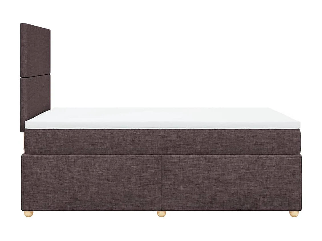Cama boxspring com colchão 120x190 cm tecido castanho-escuro