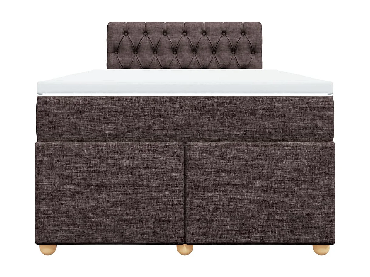 Sommier à lattes de lit et matelas marron foncé 120x190cm tissu