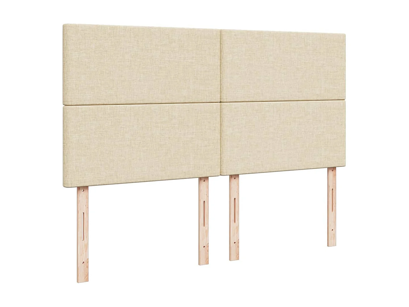 Cama box spring con colchón tela color crema 180x200 cm