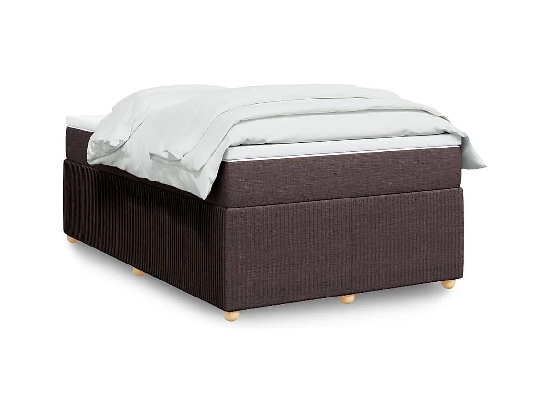 Sommier à lattes de lit et matelas marron foncé 120x190cm tissu