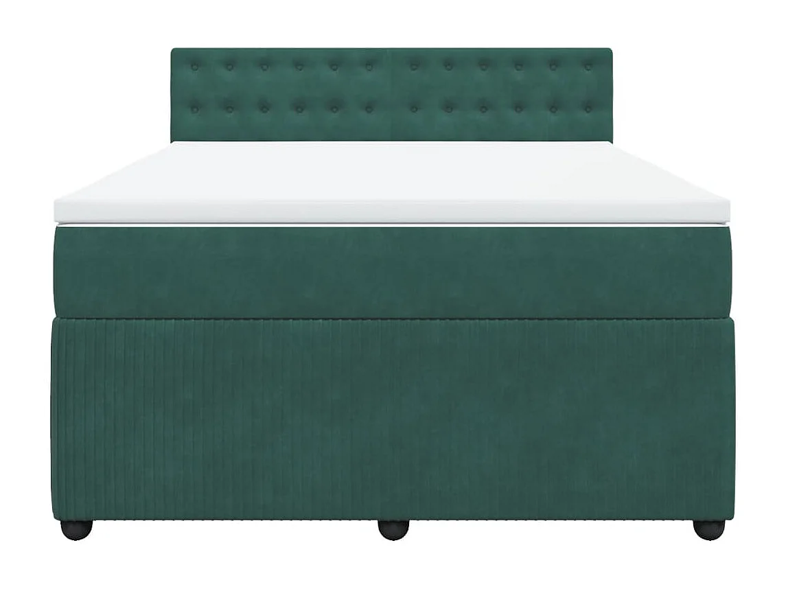 Sommier à lattes de lit et matelas Vert foncé 140x200cm Velours