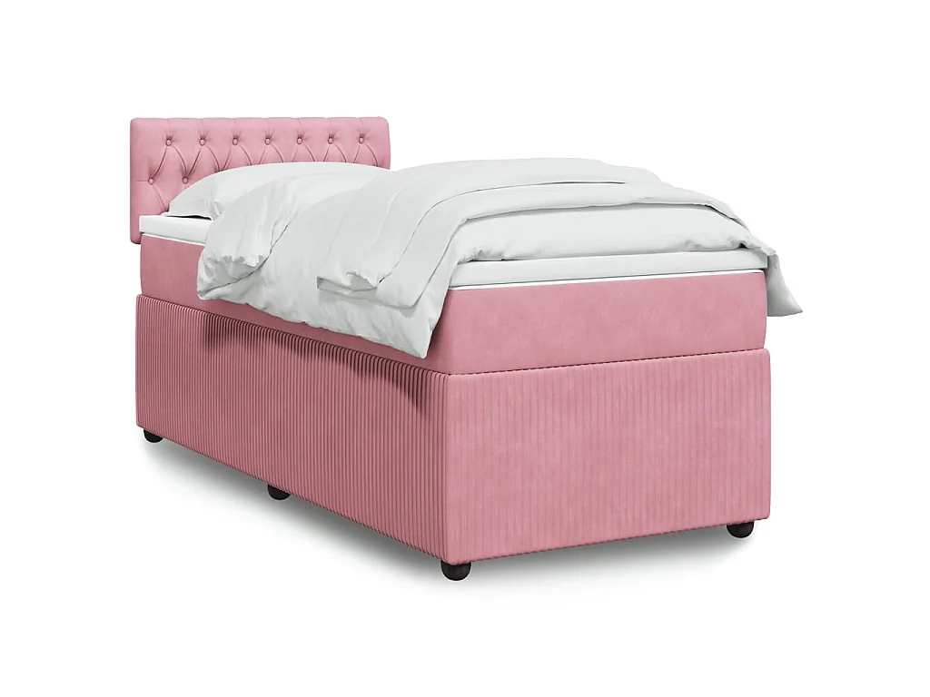 Sommier à lattes de lit et matelas Rose 80x200 cm Velours