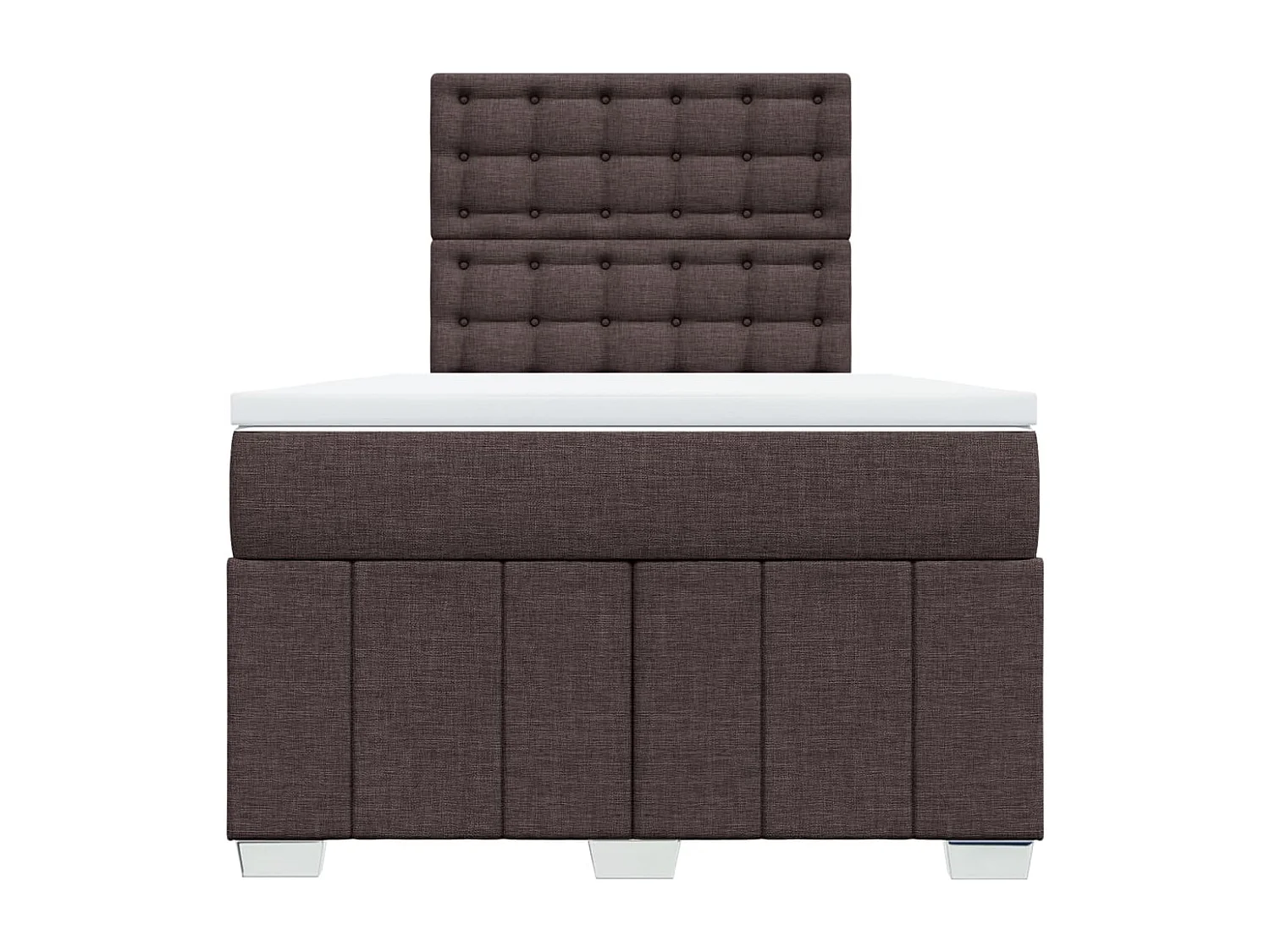 Sommier à lattes de lit et matelas marron foncé 120x190cm tissu
