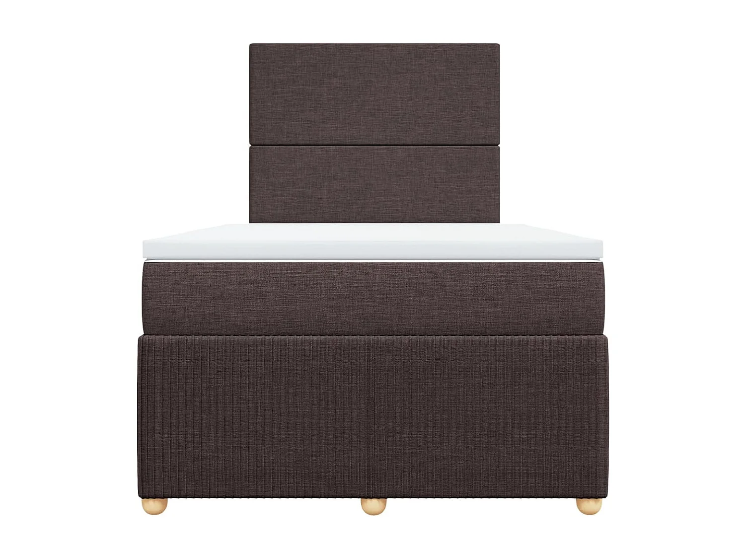 Cama boxspring com colchão 120x190 cm tecido castanho-escuro
