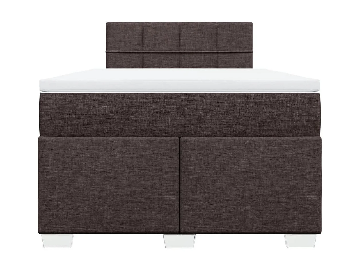 Cama boxspring com colchão 120x190 cm tecido castanho-escuro