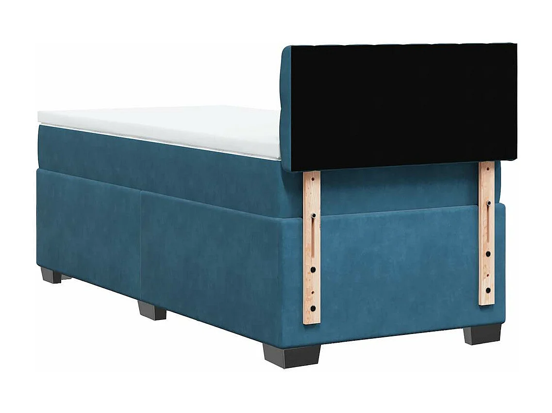 Cama boxspring com colchão 80x200 cm veludo azul