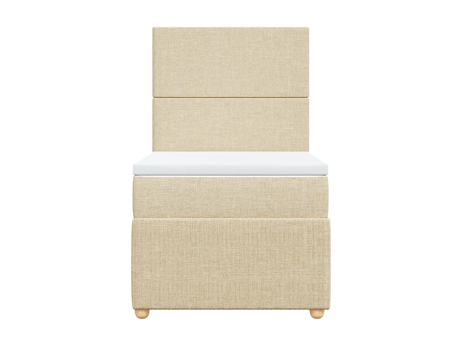 Sommier à lattes de lit avec matelas Crème 90x200 cm Tissu