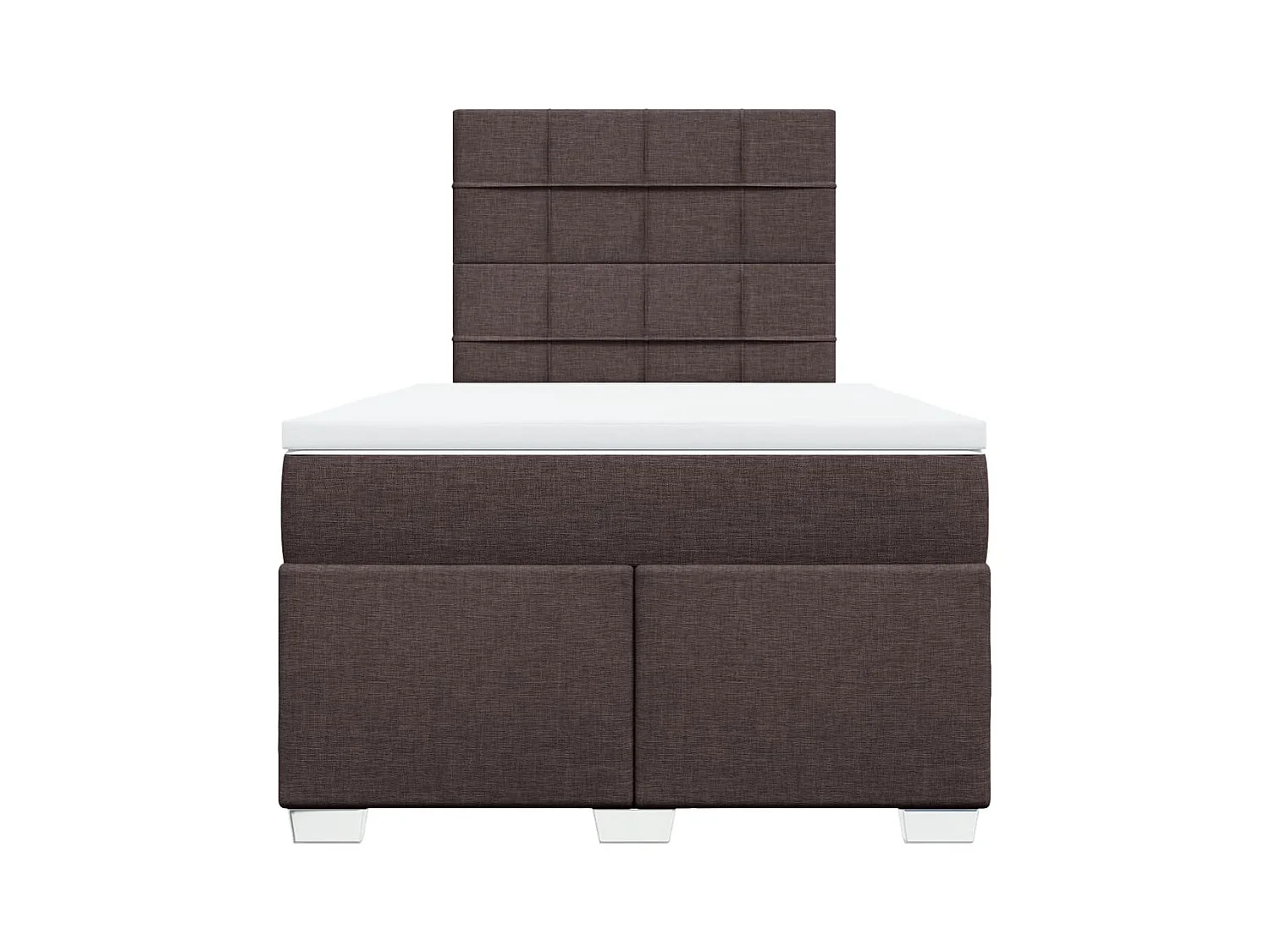 Cama boxspring com colchão 120x190 cm tecido castanho-escuro