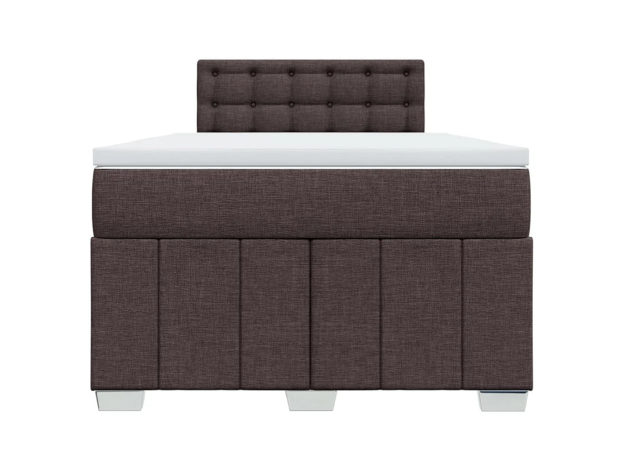 Sommier à lattes de lit et matelas marron foncé 120x190cm tissu