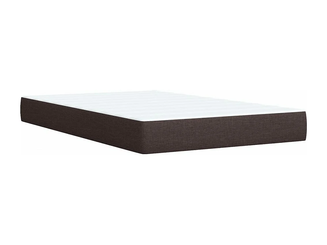 Cama box spring con colchón tela marrón oscuro 120x190 cm