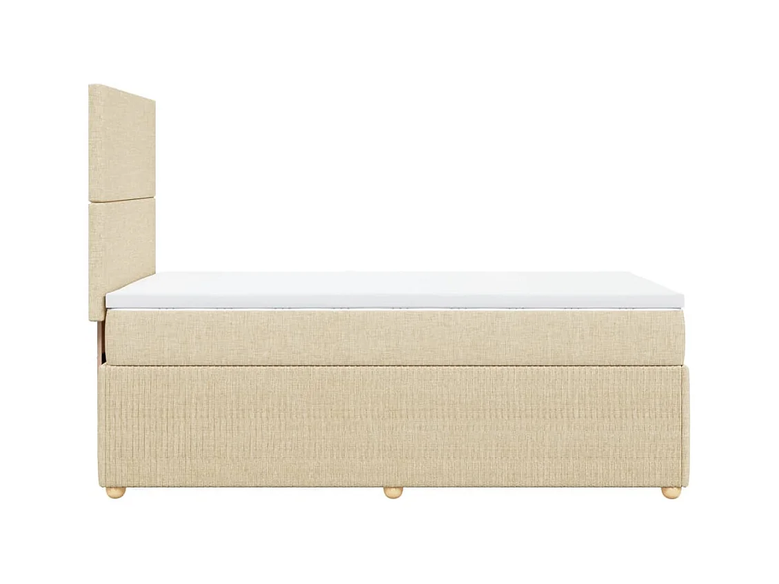 Sommier à lattes de lit et matelas Crème 90x190 cm Tissu
