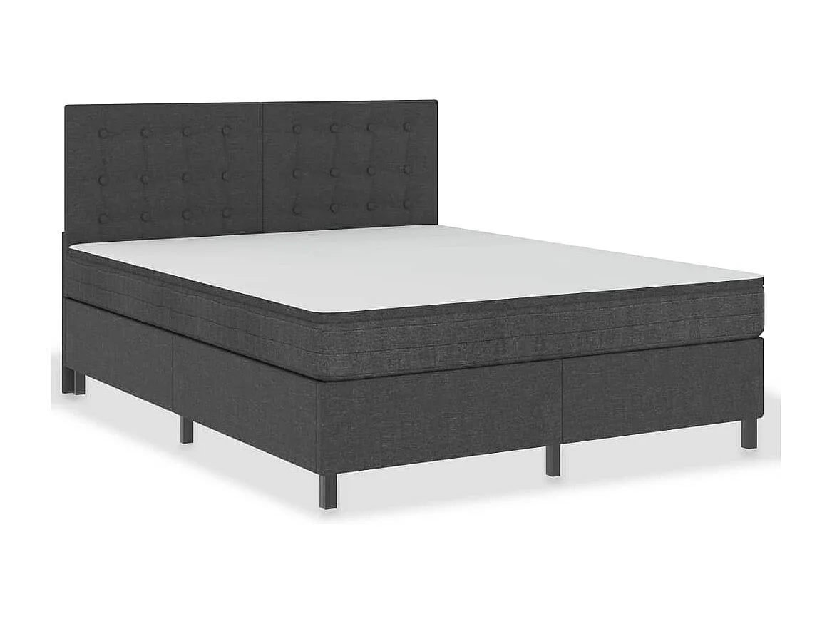 Sommier tapissier Gris foncé Tissu 160x200 cm