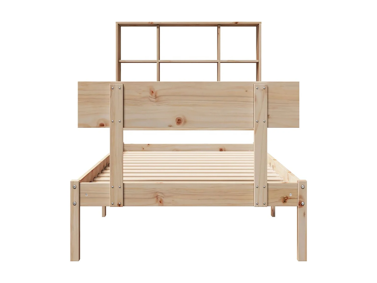 Cama con estantería sin colchón madera maciza de pino 90x200 cm