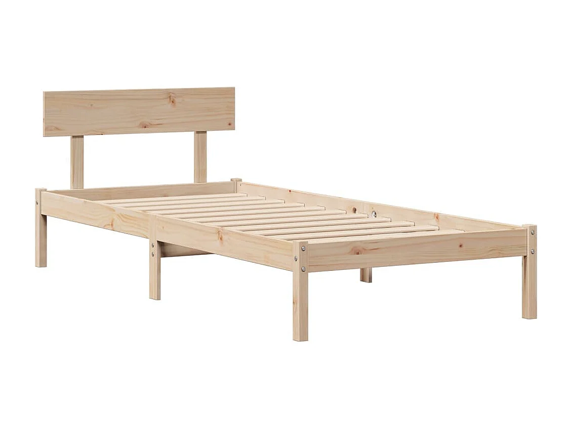 Cama con estantería sin colchón madera maciza de pino 90x200 cm