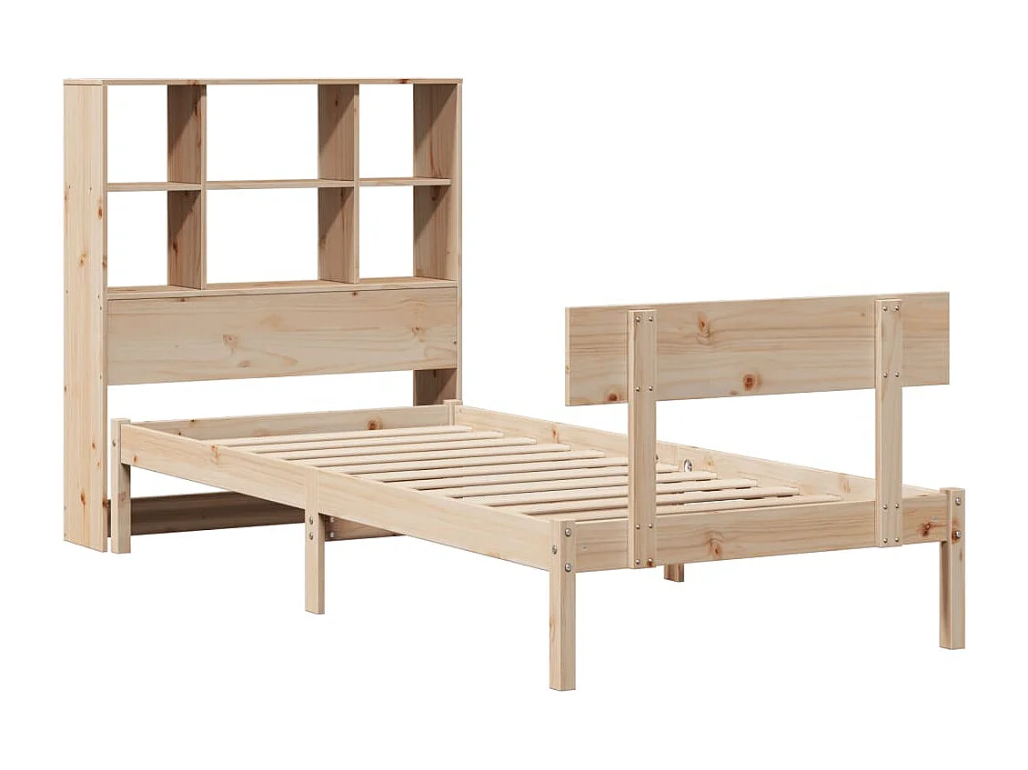 Lit bibliothèque sans matelas 90x200 cm bois de pin massif