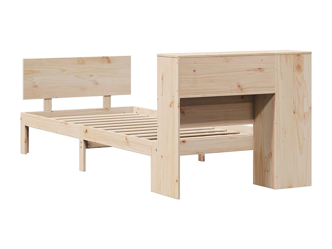 Cama com estante sem colchão 90x200 cm pinho maciço